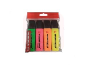 Marca Texto Stabilo Boss Estojo com 4 Cores