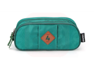 Estojo tecido Up4you 2 ziperes verde - Luxcel