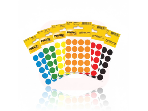 Etiqueta Redonda Nº 19 – Cartela com 200 Unidades (Cores Sortidas)